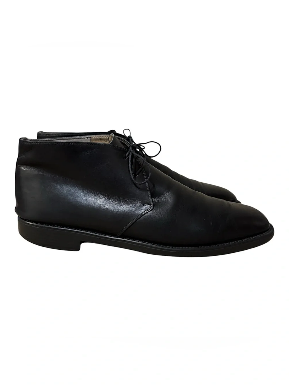 Salvatore Ferragamo Men's Black Leather Chukka Boots Size 11?